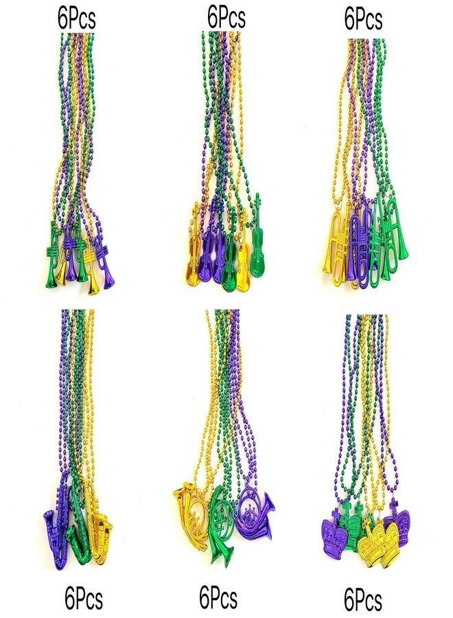 GZYSSL 96 Pcs With 10 Styles Mardi Gras Beads Necklaces Gold Purple Green Parade Party Throw Beads Mardi Gras Party Parade Decorations - Image 5